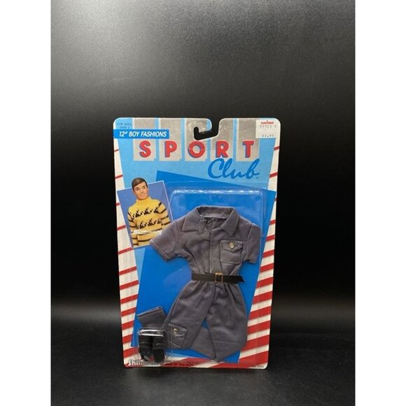 Sport Club Outfit 12” Boy Fashions Overalls With Black Shoes NEW On Card 2090 - Picture 1 of 7